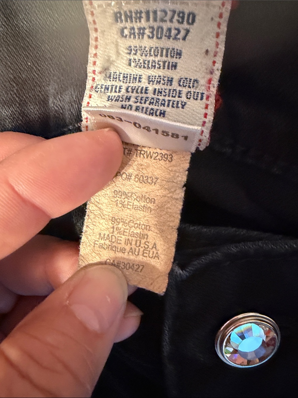 True Religion Black Wide-Leg Jeans - Classic Straight Waist - Picture 7 of 8
